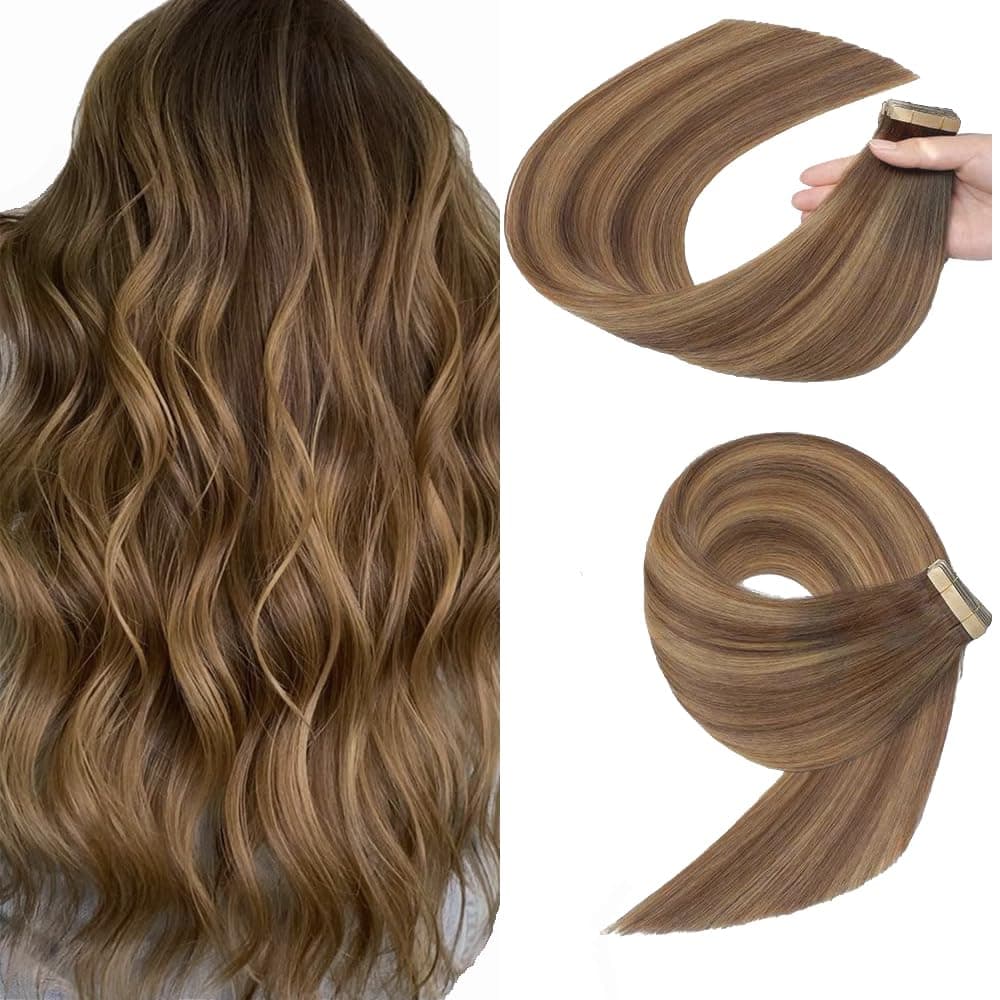 YDDM Extensiones Adhesivas Pelo Natural 20pcs 35cm 40g Negro - Extensiones De Cabello Humano (14 Pulgadas, 1B#) — view 17