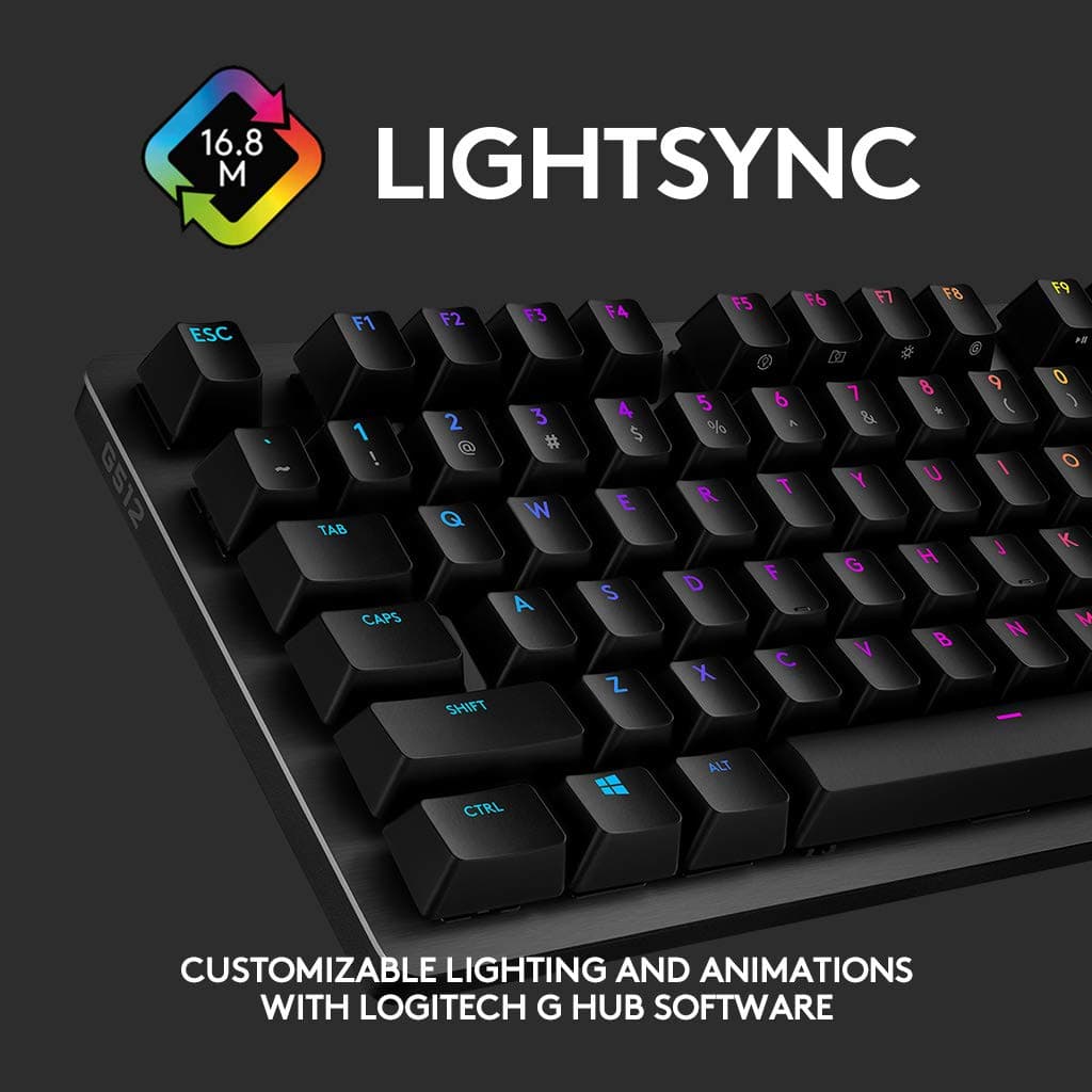 Logitech G512 Carbon Lightsync RGB Mechanical Gaming Keyboard, GX Brown — view 3