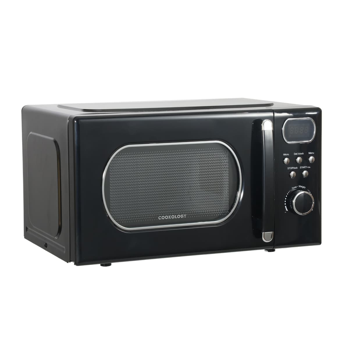 Cookology RETDD20BK Freestanding Retro Microwave - 20 Litre Capacity - With 25.5cm Turntable - 800W Microwave - 8 Auto Cooking Programs - 5 Cooking Power Levels - Defrost Setting - Black