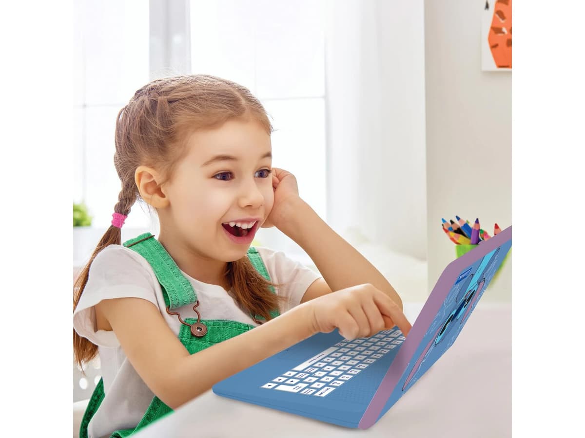 LEXIBOOK, Disney Stitch, Ordenador Educativo bilingüe ESPAÑOL/INGLÉS, Juguete para niños, 170 Actividades para Aprender, Jugar y música, Pantalla Grande, Azul, JC599Di2 — view 3