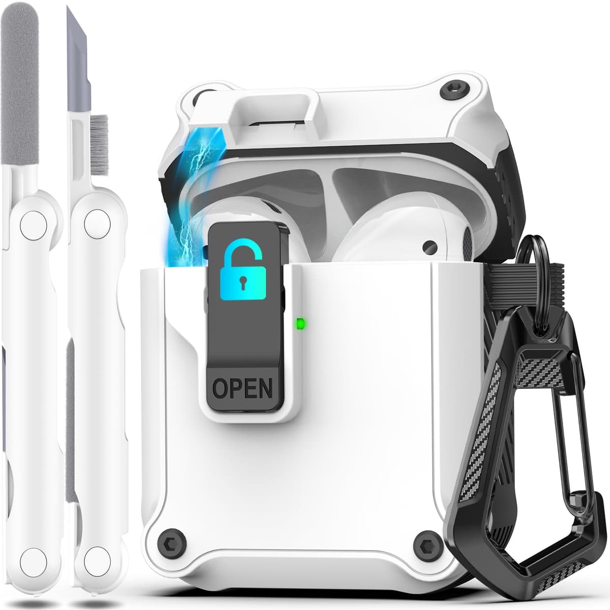 R-fun Compatible con AirPods Pro 2 Gen (Cubierta Auto emergente) con Kit de Limpieza, para Airpods Pro 2/1 Gen (2023/2022/2019), para Estuche Airpods Pro (USB-C/Lightning),Negro — view 17