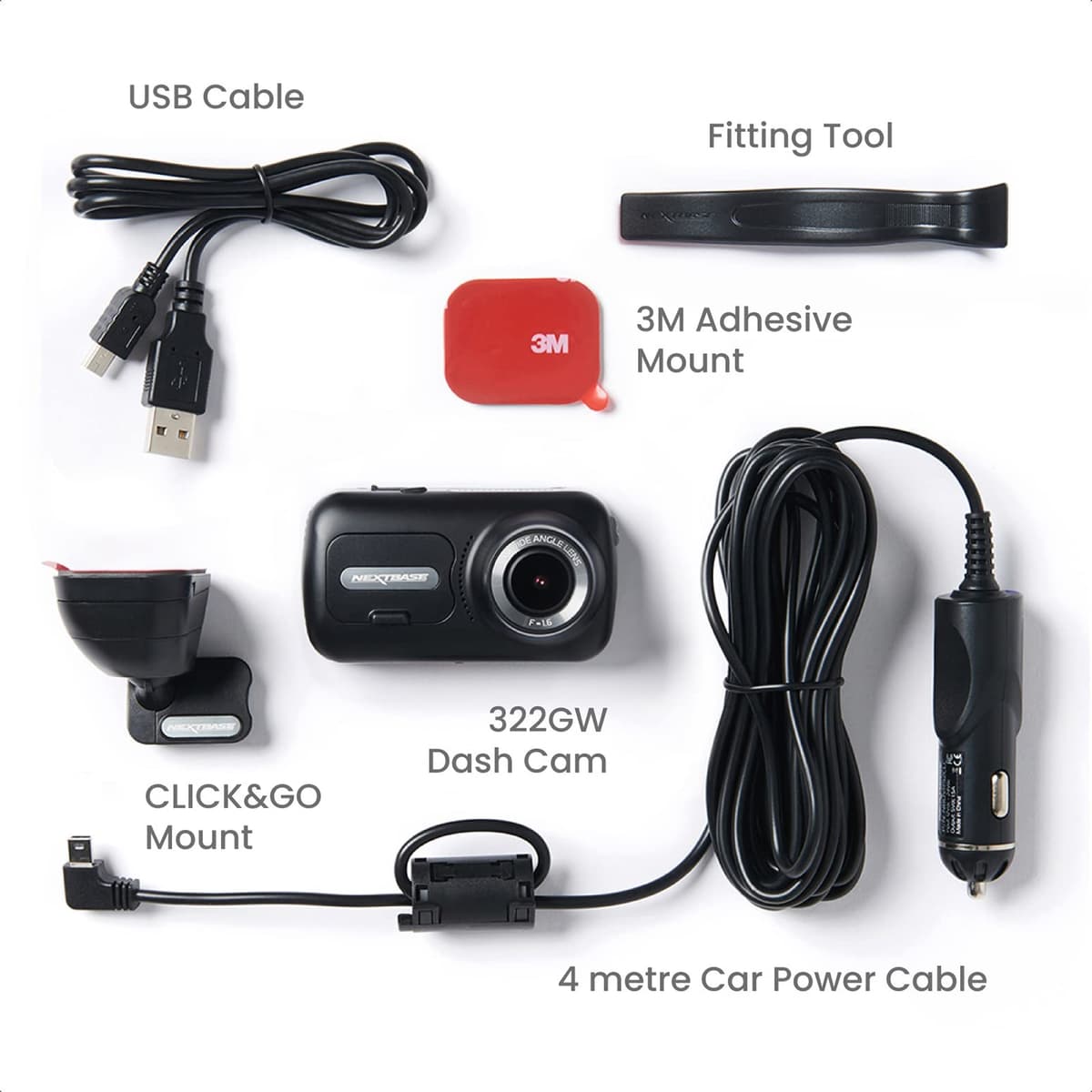 Nextbase 322GW Dash Cam Front - 1080p 60fps Car Camera Dashcam - WiFi, 10Hz GPS, Bluetooth, Emergency SOS, Night Vision, Intelligent Parking Mode, 2.5" IPS Touch Screen, G-Sensor, Magnetic Mount — view 2
