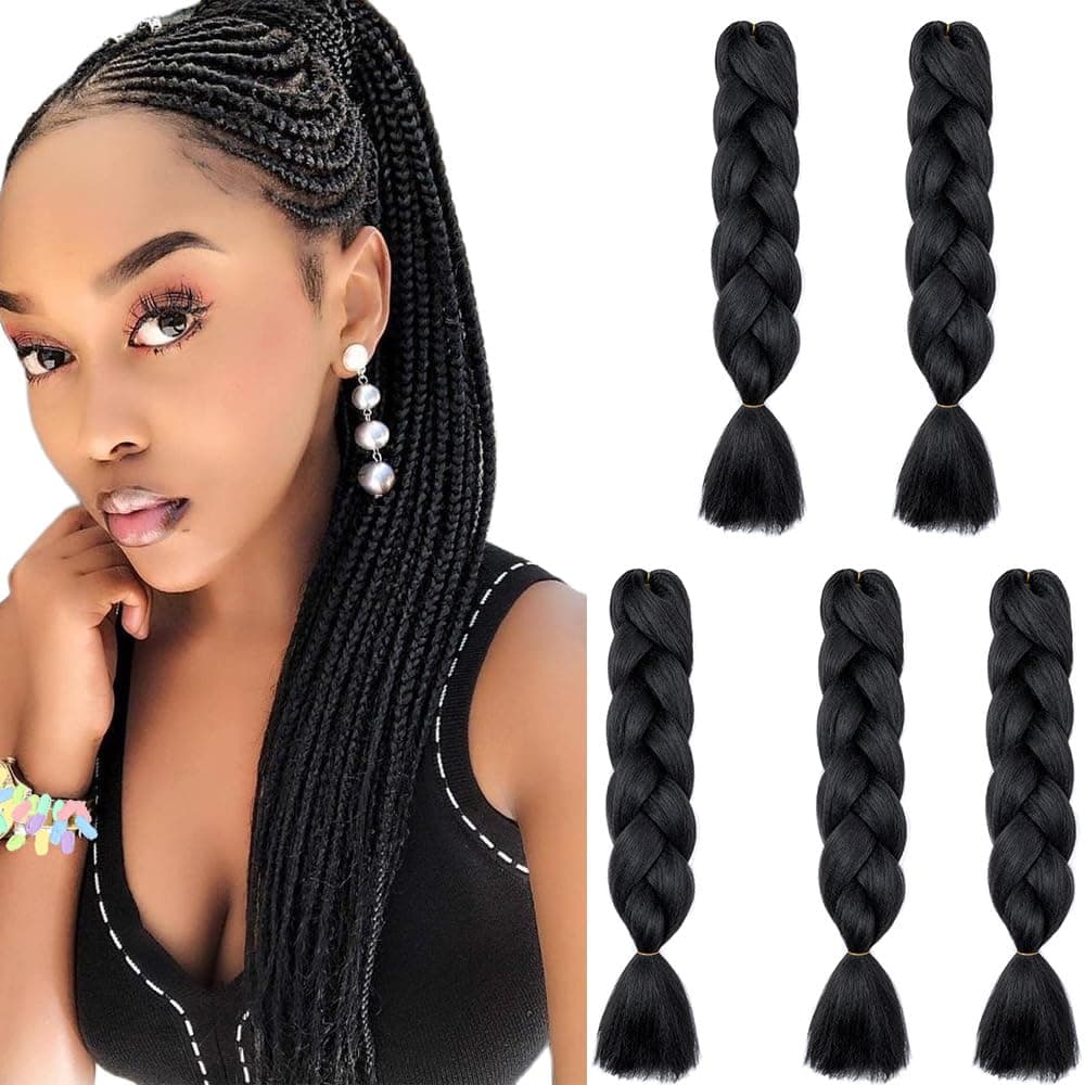 24inch Jumbo Braids Hair Extensions Ombre Braiding Hair Synthetic 3Pieces/lot Crochet Twist High Temperature African Box Braids, Sapphire Blue — view 5
