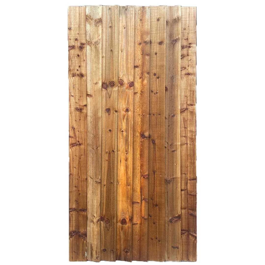 Garden Gate, Pedestrian Wooden Gate Pressure Treated, Wooden Feather Edge Garden Door 6ft Height 2 Feet Width 2 inches Depth (180cm High x 83cm Wide x 6cm Deep) — view 2