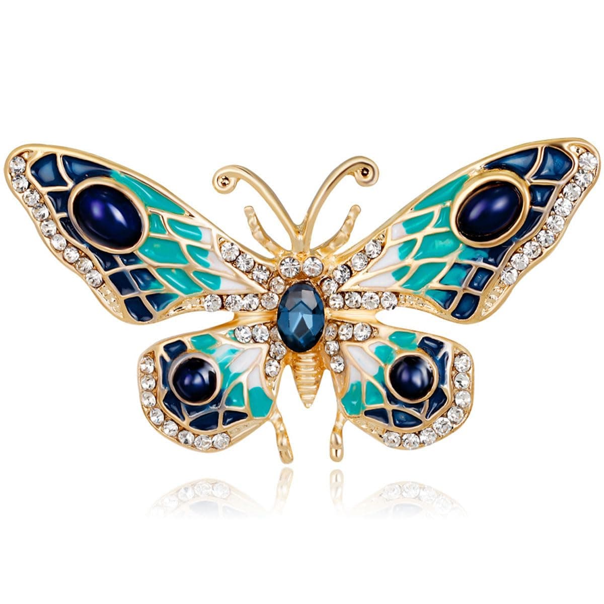 FAIRYGATE Gold Pin for Dress Brooch Crystal Pins Badge Enamel Lapel Brooches for Women Jewelry Decoration for Birthday Dating Party Anniversary UC31 — view 106