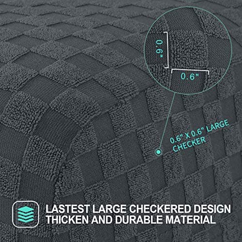 YEMYHOM Ottoman Cover Latest Jacquard Design High Stretch Folding Storage Footstool Protector Rectangle Removable Slipcover (Ottoman Small, Dark Gray) — view 2