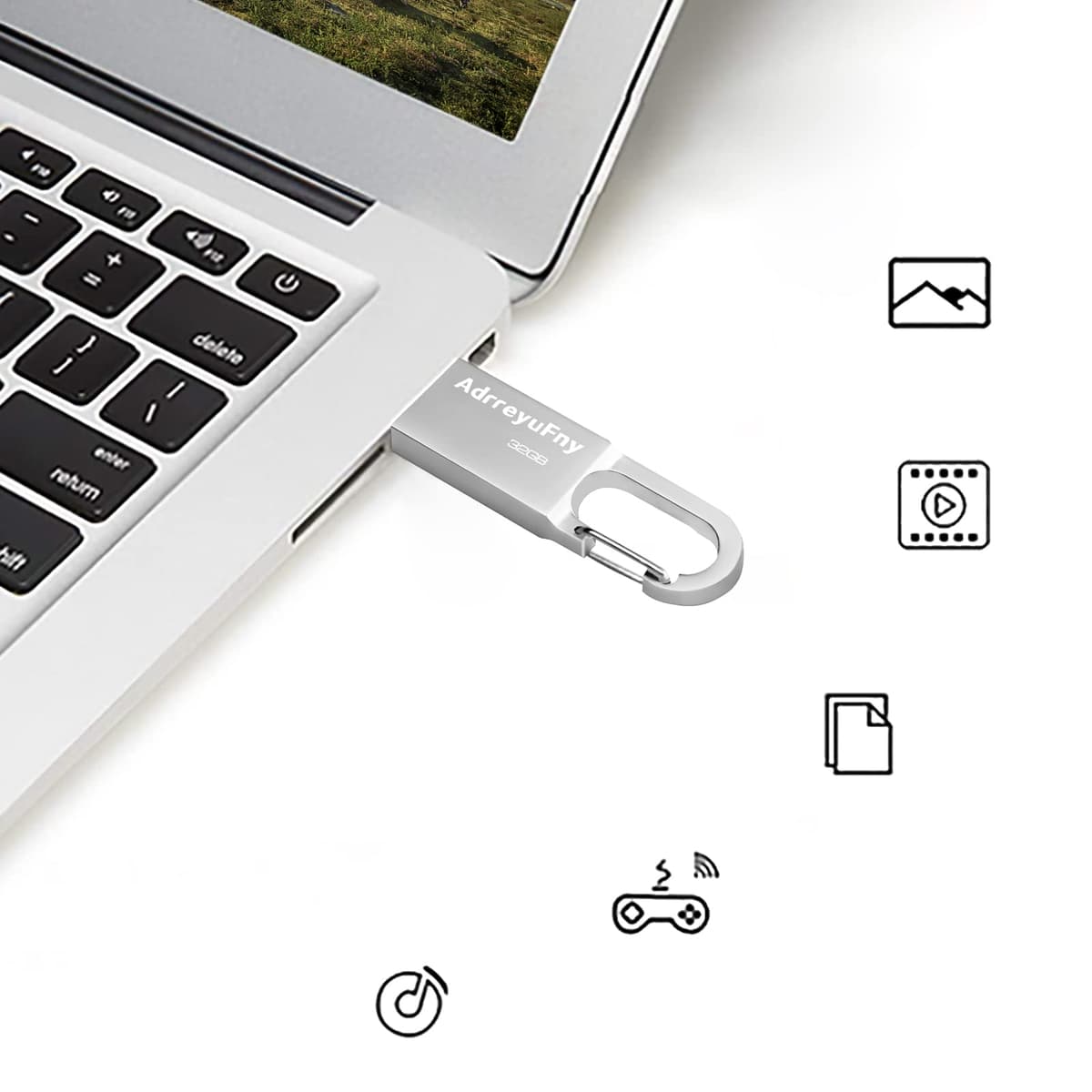 Memoria USB C 128GB, 2 en 1 OTG Tipo C Pendrive 128 Gigas USB 2.0 Flash Drive Portátil Pen Drive Mini USB Stick para Smartphones, Tabletas, PC, Almacenamiento DE Datos Externo Etc (Azul) — view 4