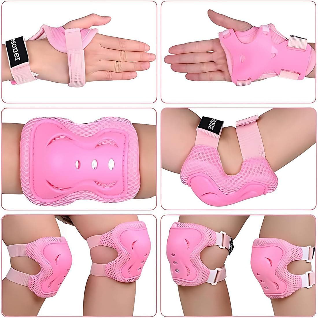 UIEXAY Equipo De Protección Infantil 6 Piezas, Protecciones Patines Niña Incluye Casco Rodilleras Coderas Y Muñequeras para Ciclismo Monopatín Patinaje Y Otros Deportes, Protecciones Patines — view 4