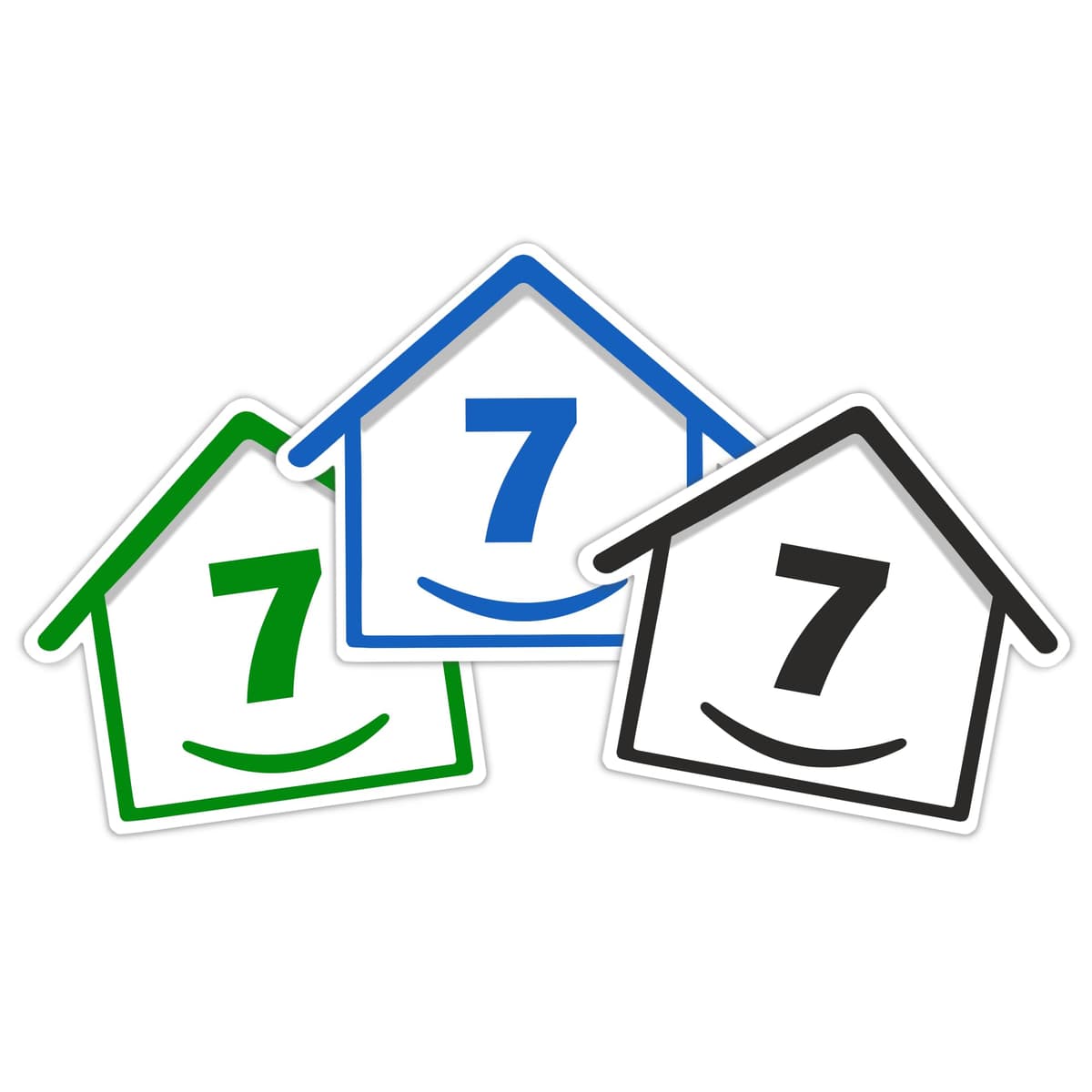 3 x Bin Numbers for Wheelie Bins, 1-99, 15cm ‘Happy House’ Colour Design Dustbin Stickers, Easy Application Stick On Number Stickers - Weatherproof Self Adhesive Vinyl – Blue, Black and Green (1) — view 32