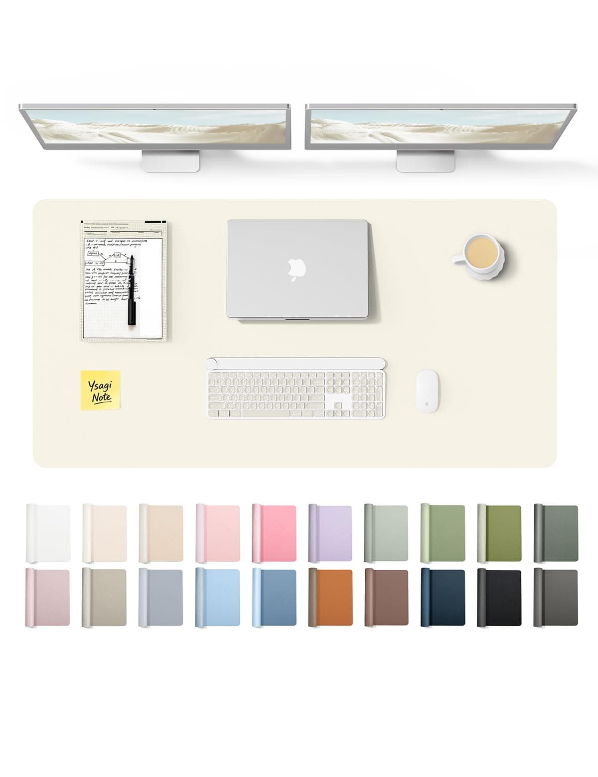 YSAGi Leather Desk Mat, Large Mouse Mat, Non-Slip Desk Pad, Waterproof Leather Table Protector Writing Pad for Office and Home (60 x 35 cm, Black) — view 51