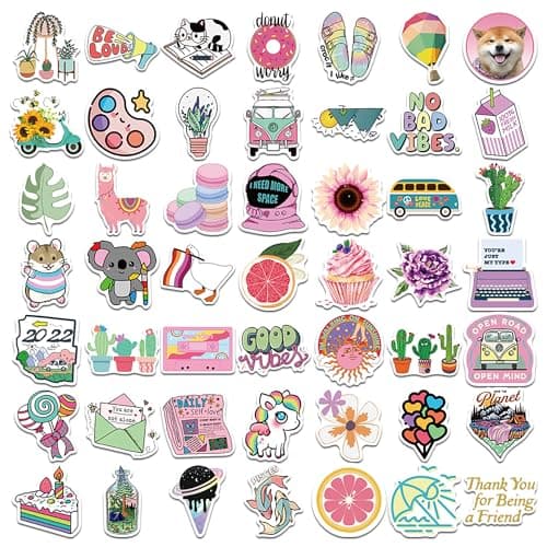 Girl's Black and White Stickers Pack 50 PCS Waterproof Water Bottle Laptop Skateboard Phone Computer Stickers for Teens Kids — view 2