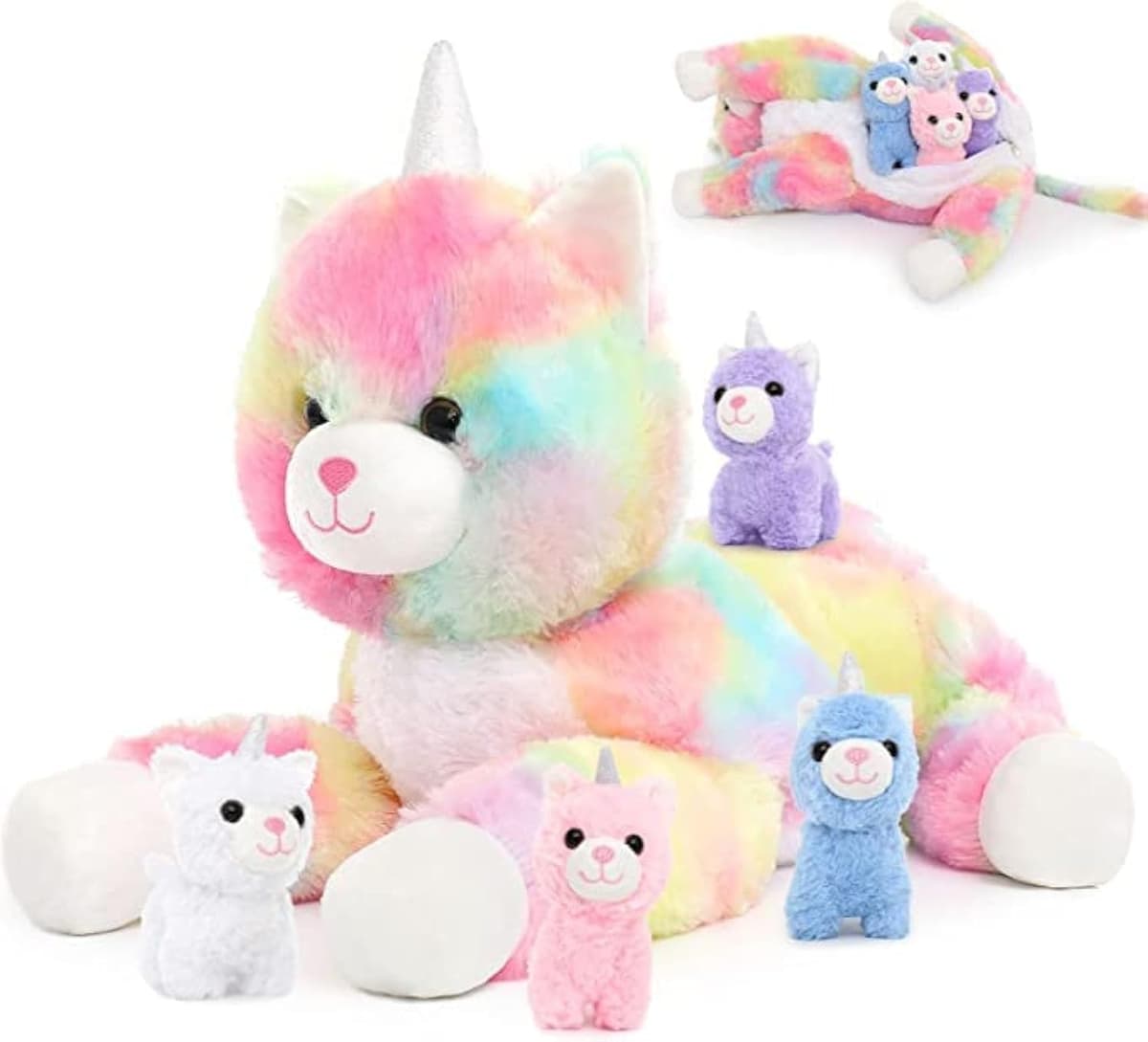 MorisMos Giant Easter Bunny Teddy Soft Toy, 60cm Cuddly Rabbit Teddy with 3 Baby Inside, Big Fluffy Bunny Stuffed Animals Gift for Kids Girlfriend Birthday Easter Decorations — view 37