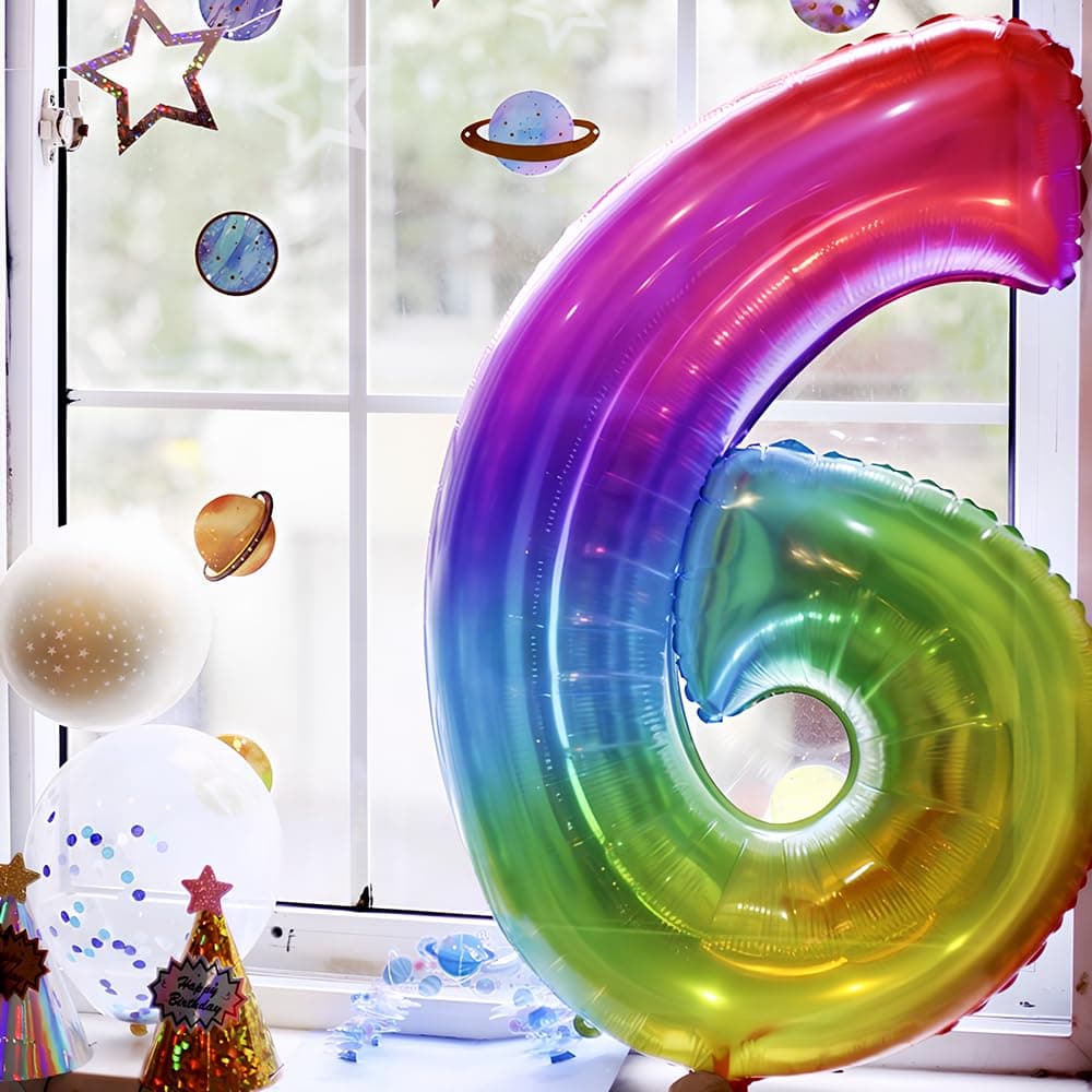 Foil Globo Número 5 Azul 40" (101cm), Inflable Helio o aire, Gigante Numeros 0-9, 10-19, 20-29, 30-100, Grande Globos Decoración para La Boda Aniversario y Cumpleaños Fiestas — view 243