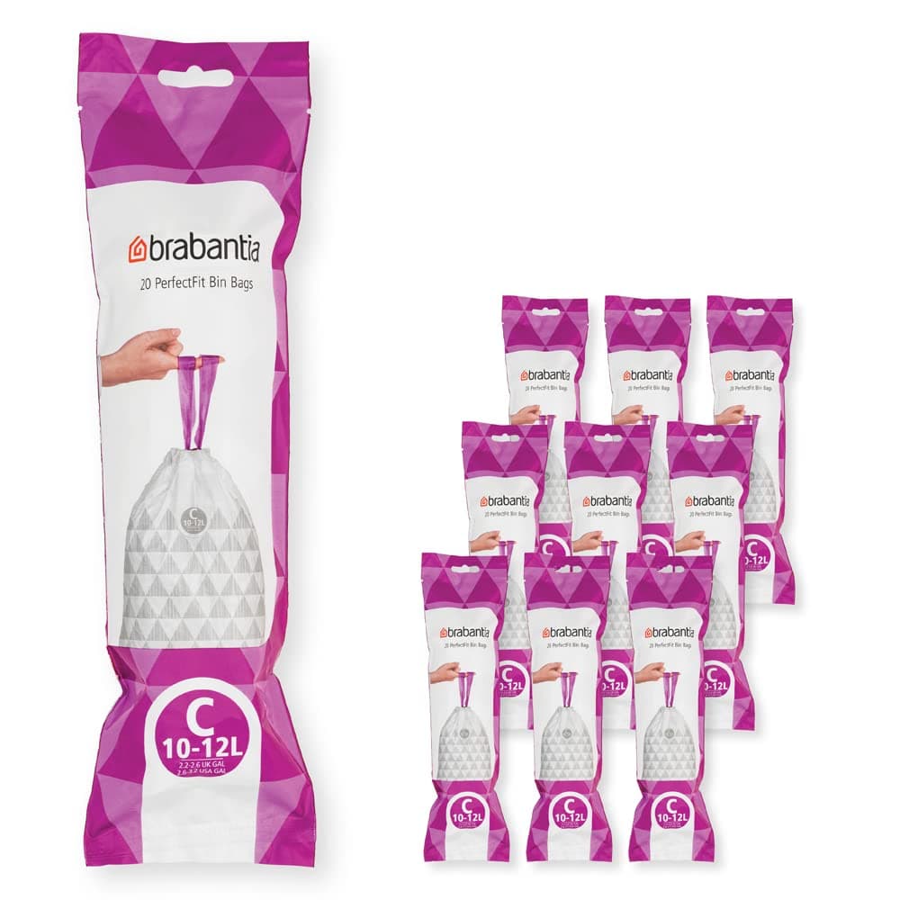 Brabantia Bolsas de Basura PerfectFit (Código L/40-45L) Extra Resistentes Bolsas con cinta de cierre (40 Bolsas) — view 40