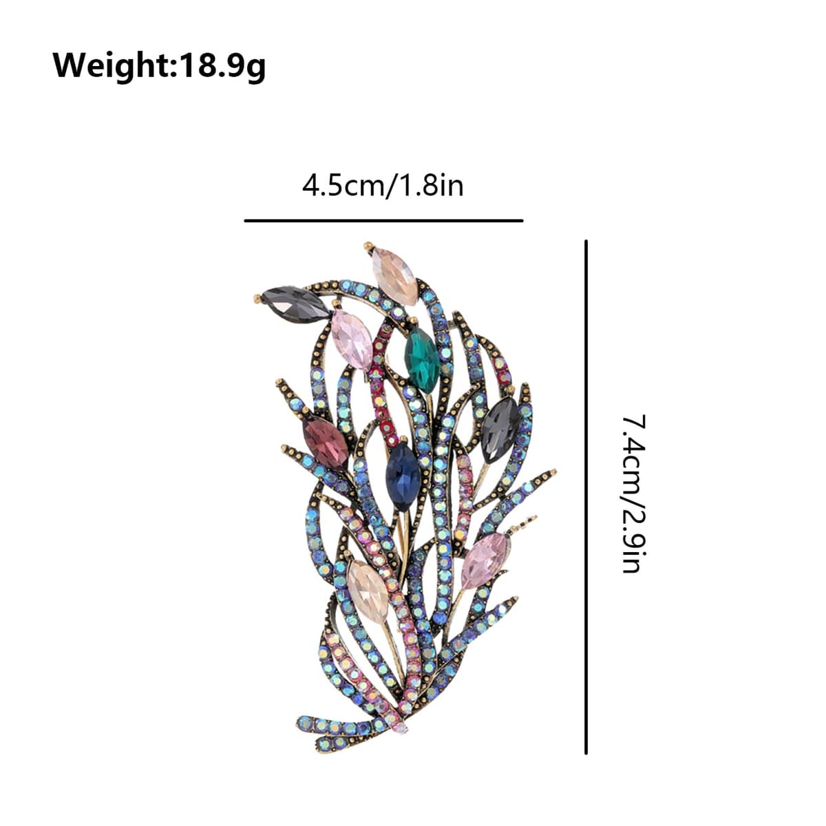 FAIRYGATE Anti Exposure Fixed Brooches Women Unisex Vintage Rhinestone Office Party Brooch Pins Lapel Pin Dress Suit Accessories Boutonniere — view 2