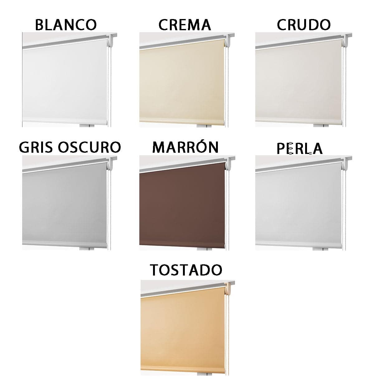 Estor Eclipse/Opaco Y TÉRMICO con Cadena de Repuesto: para Interior/Exterior/Medidas Ancho X AltoContactaremos para Ajuste sin Cargo Color: Blanco. Medidas: 115cm x 160cm — view 2
