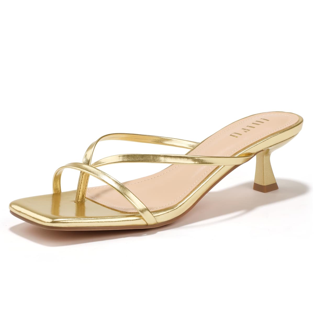 IDIFU IN1 Kitten Heels for Women Flip Flop Strappy Square Open Toe Low Heeled Sandals Wedding Bride Prom Graduation Party Slide Dress Shoes Comfortable Cute Trendy Casual Thong Slip On Heels — view 7