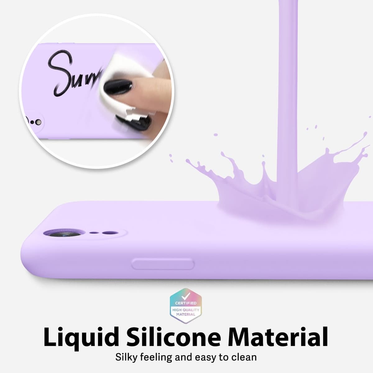 oakxco for iPhone 17 Pro Max Phone Case Liquid Silicone, Cute Thin Slim Grip Soft Rubber Gel for Women Men, Smooth Matte TPU Plain Solid Color Girly Simple Case with Camera Cover, Light Pink — view 890