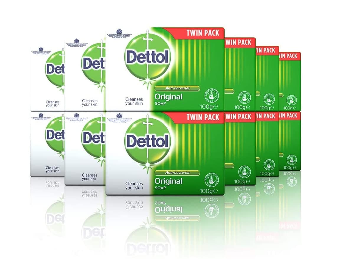 Dettol Soap, Original Antibacterial Bar, 2 Pack (100g x 2) Disinfectant, Soft on Skin, Tough on Dirt, Suitable for Everyday Use, Contains Skins Moisturising Agents, Kills 99.9 Percent of bacteria — view 11