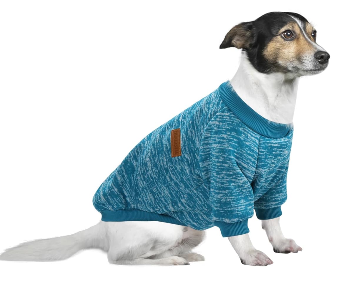 Dog Jumper Medium Chihuahua Jumper Christmas Sweater Fleece Inside Soft Cozy, Colour Vibrant Easy to Take On and Off (Pink+Grey, M) — view 22