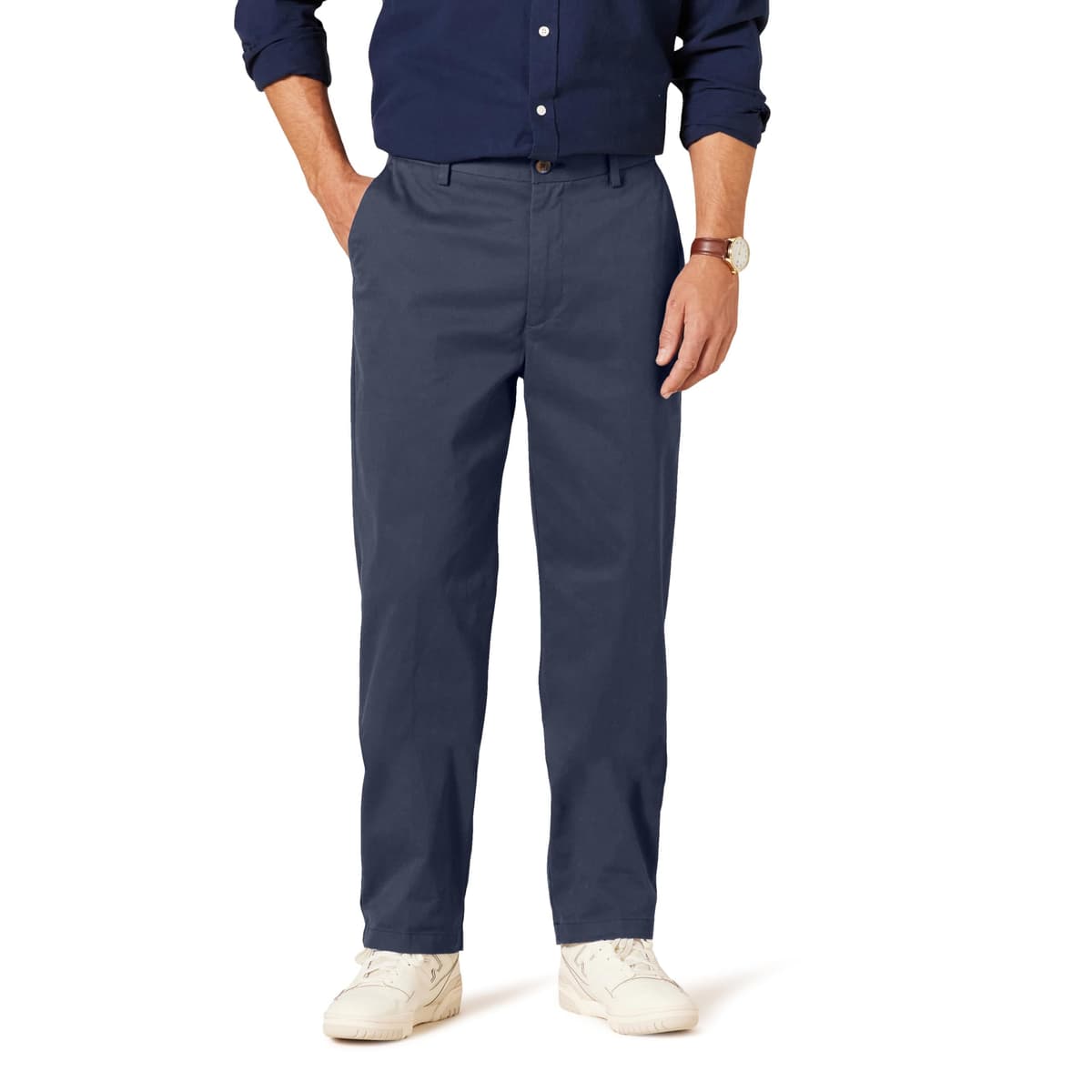 Amazon Essentials Men's Classic Fit Wrinkle-Resistant Flat-Front Casual Chino Trouser (Available in Big and Tall) 38W / 32L Navy