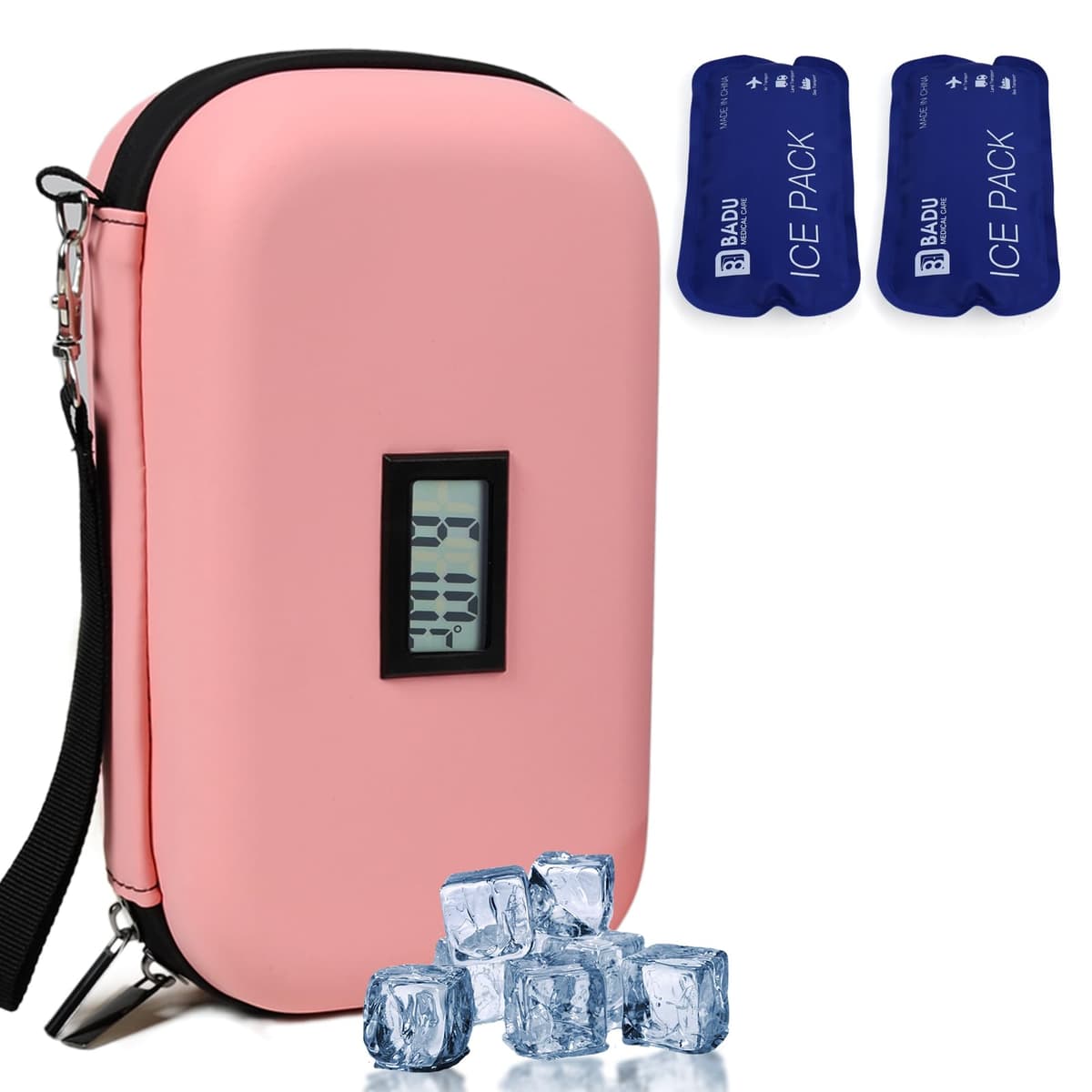 Funda de viaje con enfriador de insulina, aprobado por la TSA portátil con aislamiento para diabéticos con visualización de temperatura del termómetro, organizador de medicamentos — view 9