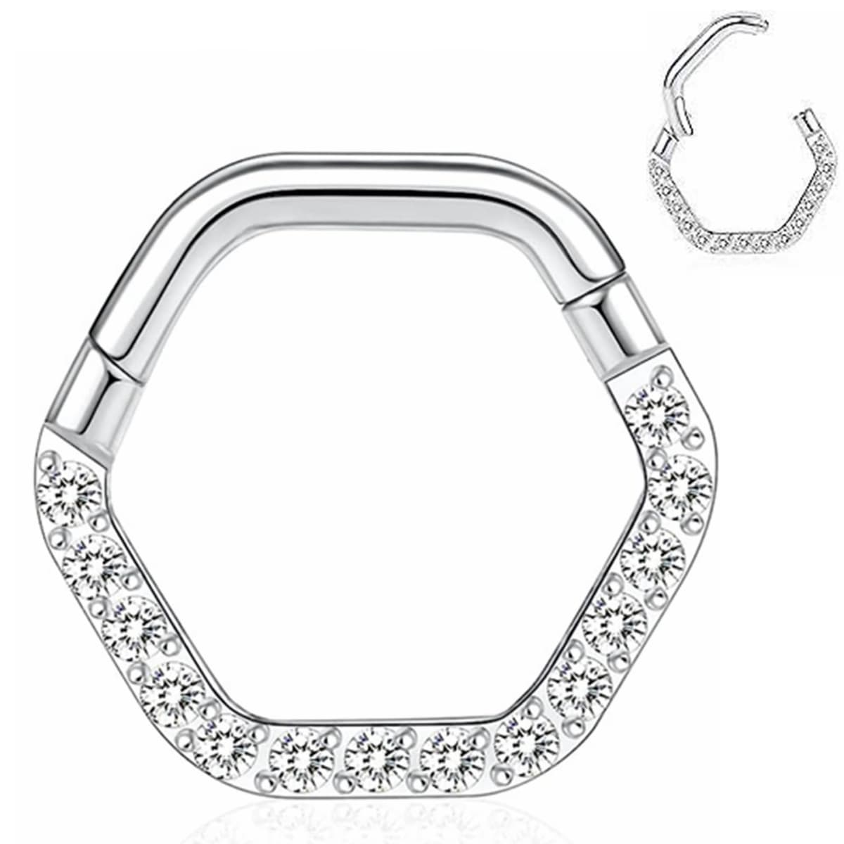 Yrogcu 20G 18G 16G 14G Single/Double Hoop Stainless-Steel Seamless-Hinged-Piercing Segment-Clicker Nose-Ring-Hoop : Diameter 6mm 8mm 10mm 12mm Cartilage Earrings — view 44