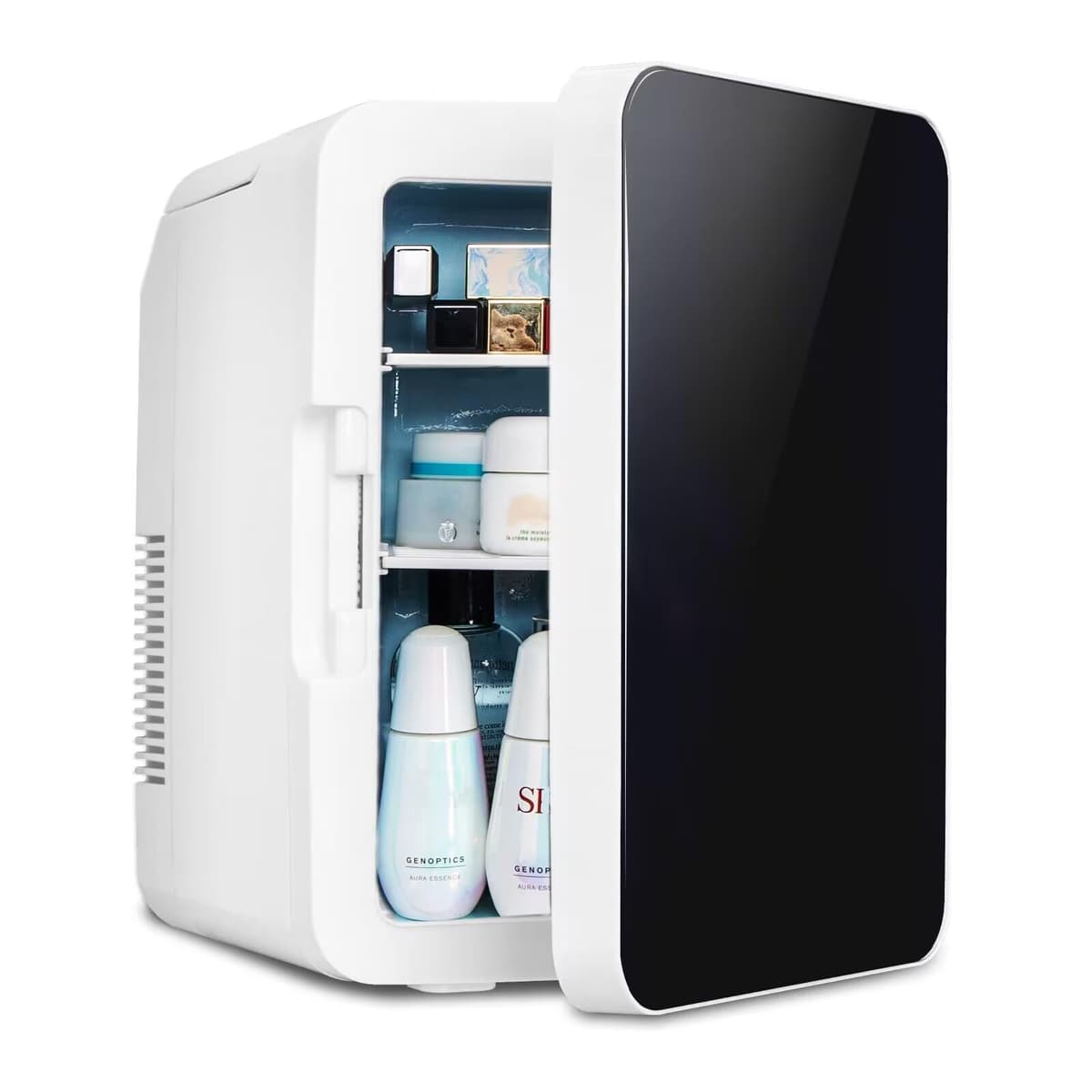 ARTETHYS Mini Fridge for Bedrooms 10L Compact Car Fridge Mini Refrigerator with System Cooler and Warmer for Home Office, 220V AC/12V DC, Black