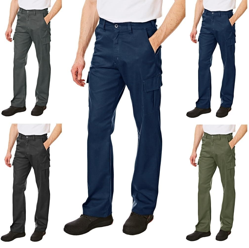 Lee Cooper Men's Cargo Trousers with Multi Pocket Easy Care Safety Workwear Pants Durable Heavy-Duty Work Trouser Regular Fit Button & Zip Closure Pant for Men Casual Wear (Black, 36W / 33L) — view 11