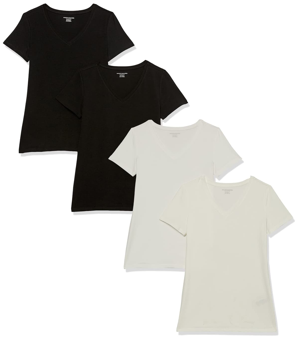 Amazon Essentials Camiseta de Manga Corta y Corte Estándar (Opciones de Cuello Redondo y Cuello en V) Mujer, Paquetes Múltiples — view 39