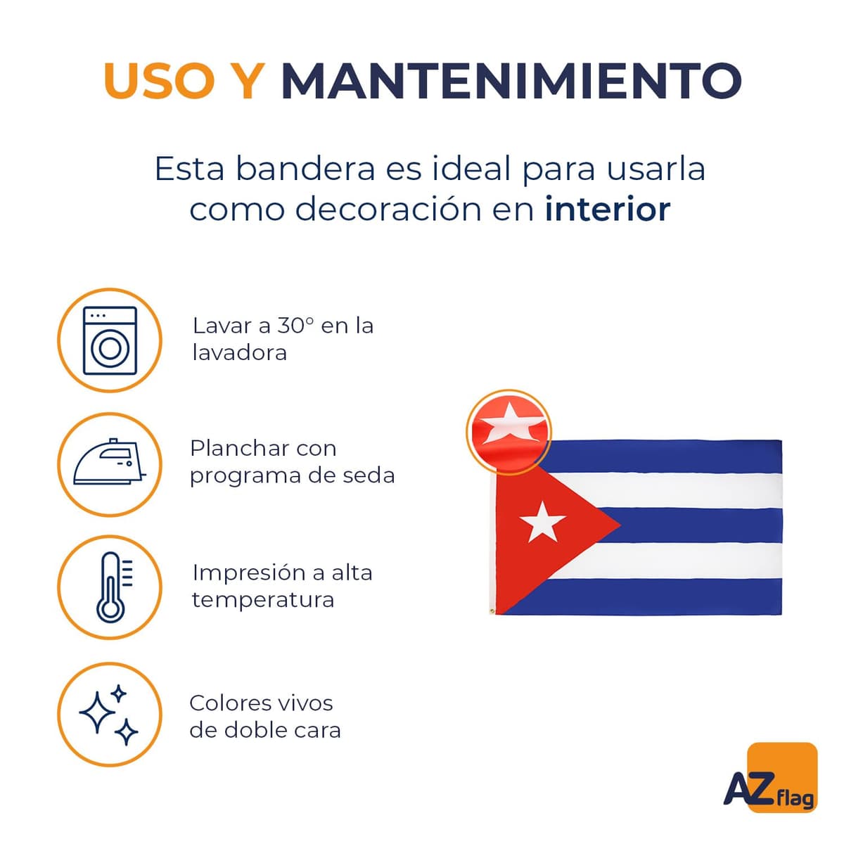 AZ FLAG - Bandera Cuba - 150x90 cm - Bandera Cubana 100% Poliéster ligero Con Ojales de Metal integrados - 80g — view 5