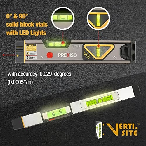 PREXISO 2-in-1 Laser Level Tool with Light, 100 Ft Alignment Point & 30 Ft Leveling Line, Magnetic Laser Spirit Level for Construction Picture Hanging Wall Writing Painting Home Renovation — view 2