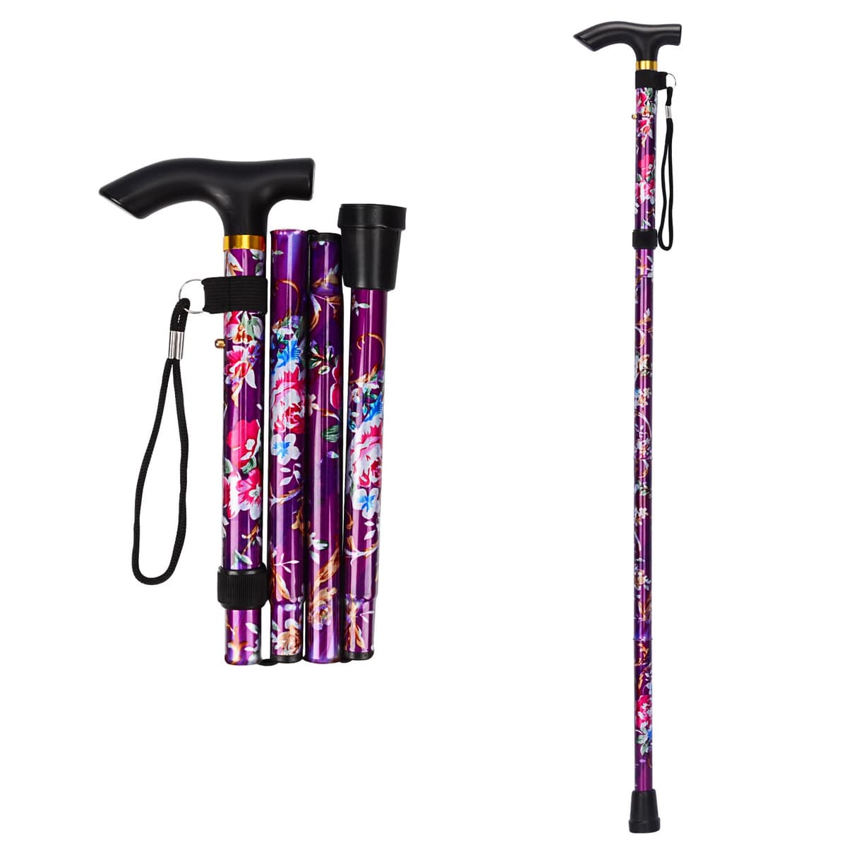 supregear Bastón Plegable, 5 Niveles de Altura Ajustable, Ligero y Portátil para Viaje, Mango en T y Pulsera, Extensible para Personas Mayores y Adultos con Discapacidad — view 31