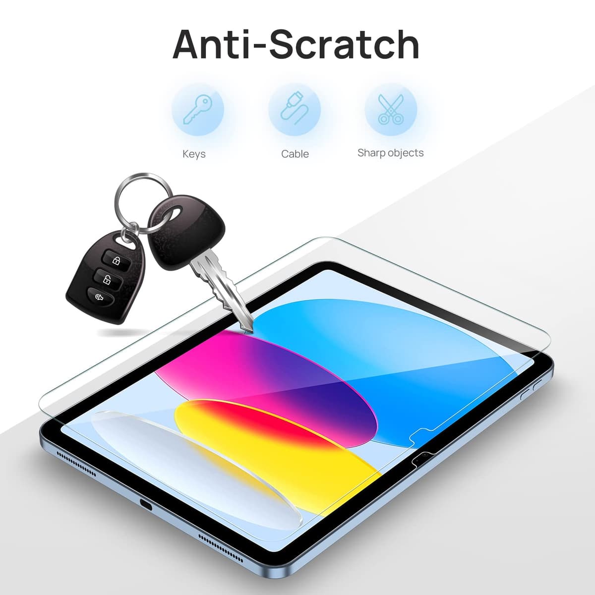 Gerutek [2 Piezas Protector Pantalla para iPad 11ª A16 / iPad 10ª Gen (2025/2022), 11/10,9 Pulgadas, Dureza 9H, HD Transparente, Antiarañazos, Sin burbujas, Antihuellas, Cristal Templado para iPad A16 — view 4