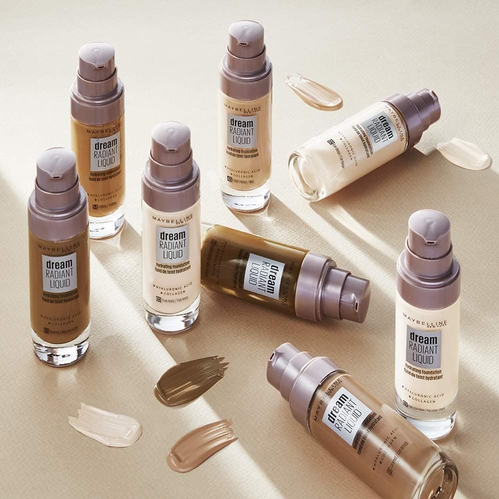 Maybelline Foundation, Dream Radiant Liquid Hydrating Foundation with Hyaluronic Acid and Collagen, Lightweight, Medium Coverage Up to 12 Hour Hydration, 20 Cameo, 30 ml (Pack of 1) 20 Cameo 30 ml (Pack of 1) — view 5