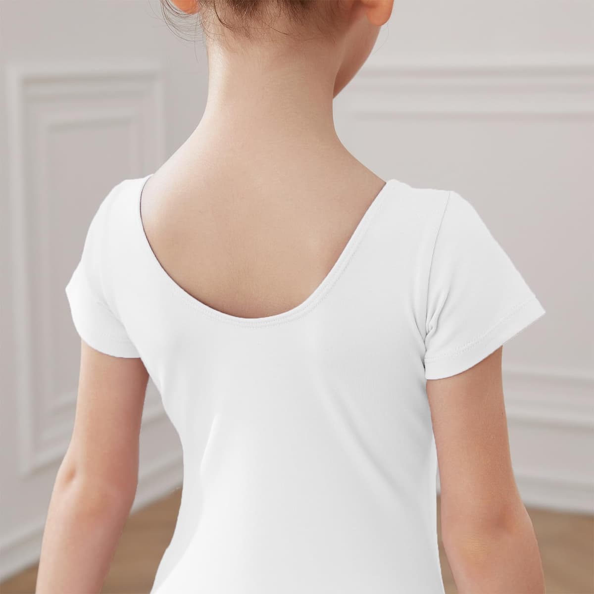 HIPPOSEUS Maillot de Ballet Danza para Niña Mangas Corta Ballet Body Leotardos Danza Clásico Gimnasia Ritmica, AM0019DX — view 5
