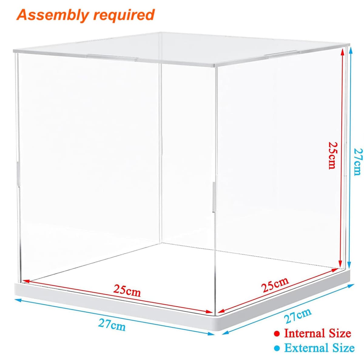 Vitrina Expositora para Colecciones Lego 43019 Balón Fútbol 10375 Desdentao 10281 Bonsái 75433 21590 75403 Caja Expositora Metacrilato Transparente 3mm Vitrina Acrílica, Interior Blanco 25x25x25cm — view 2