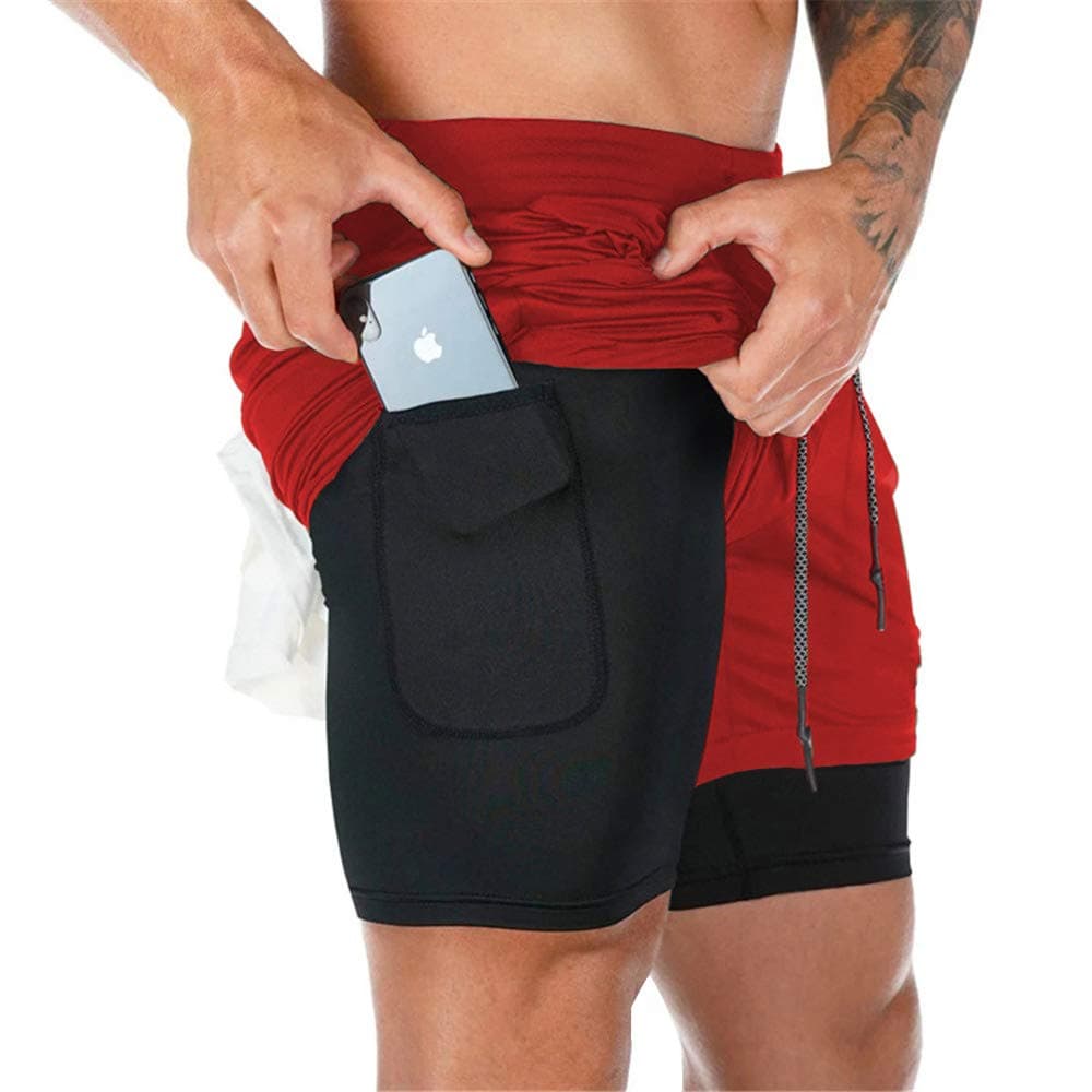 Superora Mens Running Gym 2 in 1 Sports Shorts Breathable Outdoor Workout Training Shorts with Pockets — view 8