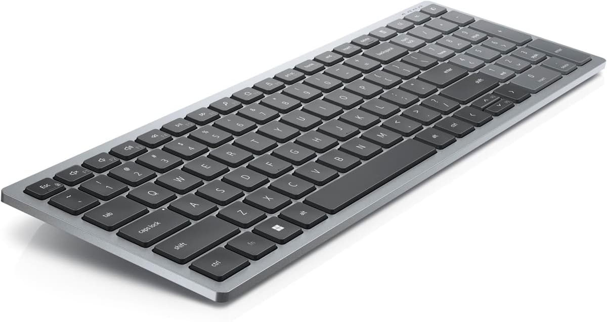 Dell Wireless Keyboard - KB740, Titan Grey, Full-Size, QWERTY US, Scissor Keys, (2.4 GHz & Bluetooth 5.0), Up to 36 Months Runtime – Long-Lasting Battery, Elevated Typing