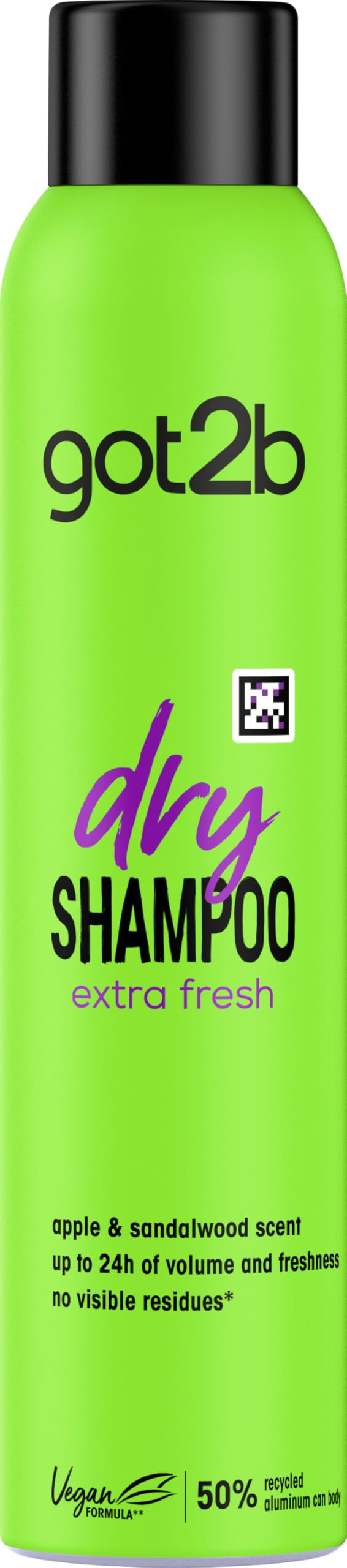 got2b Dry Shampoo Instant Fresh Up Extra Fresh 200 ml, Cleans & Refreshes for 48h Fragrance, Hair Dry Shampoo, Vegan Formula
