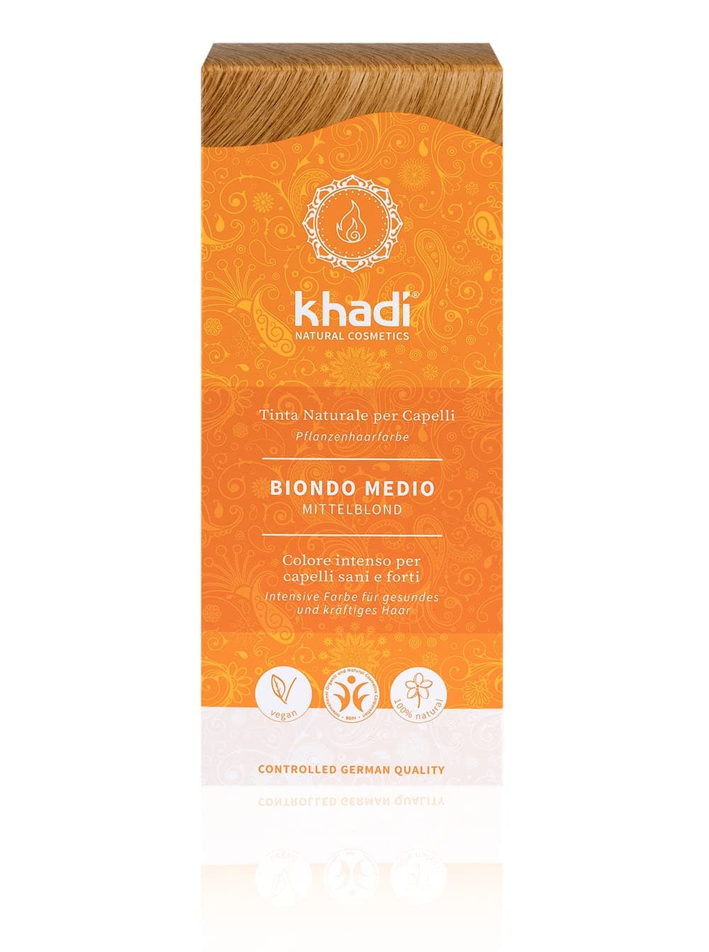 khadi CASTANO MEDIO Tinte vegetal para el cabello - tinte para un color castaño canela vivo y cálido hasta un castaño medio intenso y profundo - 100% vegetal - 100 g — view 20