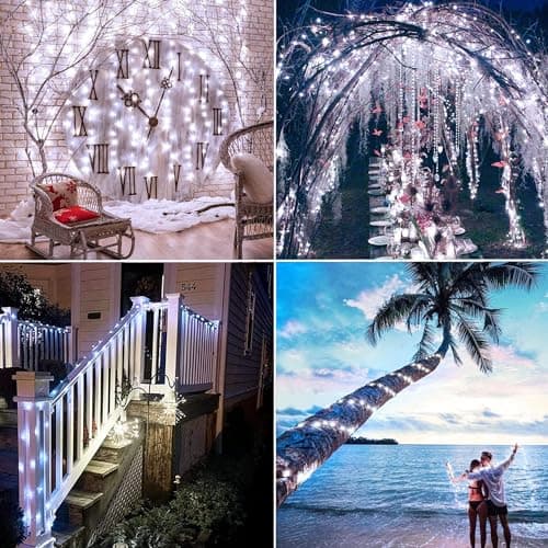 Joomer Solar Fairy Lights, 2-Pack Total 80FT 240LED String Lights, White — view 3
