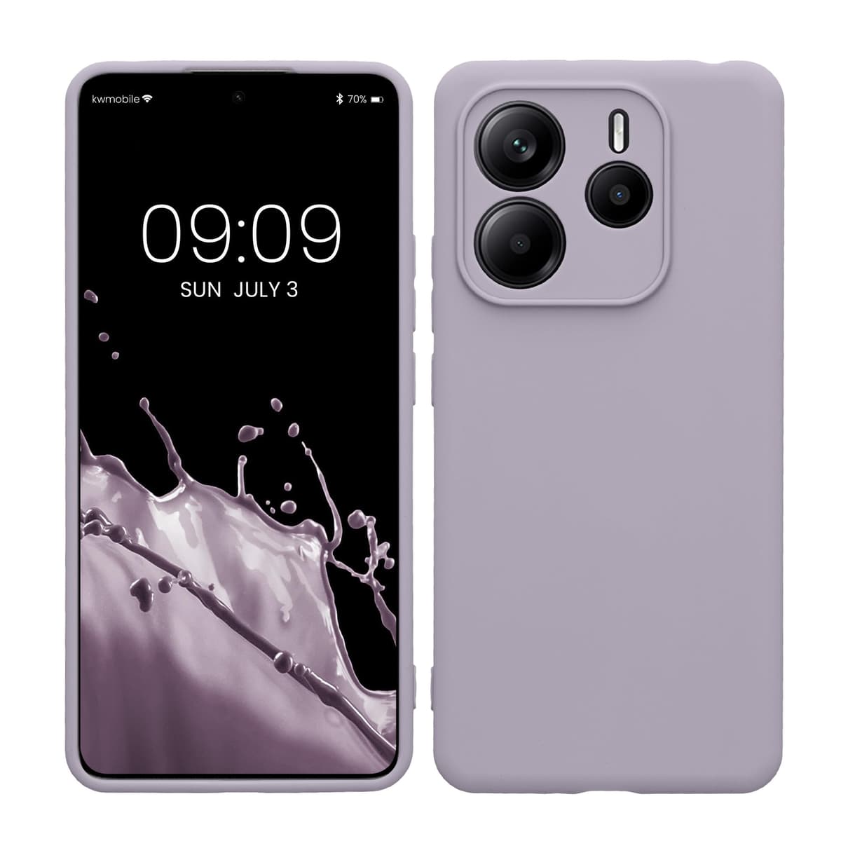 kwmobile Carcasa Compatible con Xiaomi Redmi Note 14 Pro 5G / Poco X7 Funda - Funda Ultrafina de TPU con Bordes elevados - Lavanda Metalizado — view 365