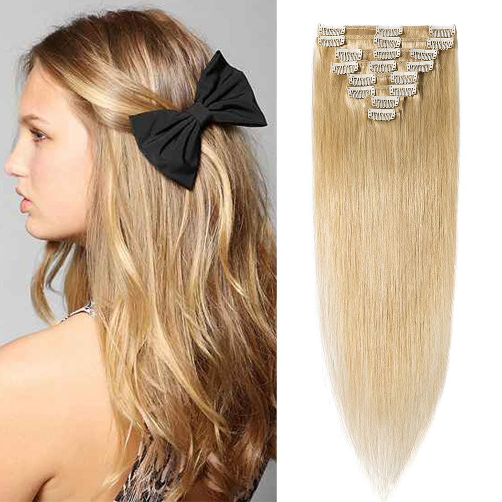 12 inch Clip in Hair Extension Human Hair One Piece 100% Real Remy [#2 Dark Brown] 3/4 Full Head Straight Hair Pieces for Women Invisible Short (40g) — view 38