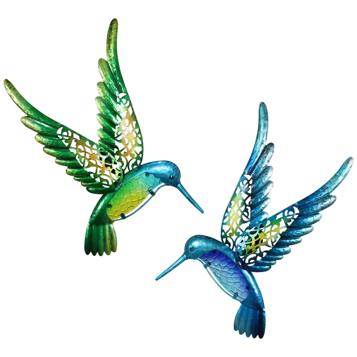 HONGLAND Metal Gecko Wall Art 2 Pack 15 Inch Lizard Outdoor Decor Hanging Glass Sculpture Decoration for Garden Fence Home — view 19