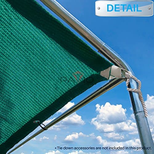 Patio Paradise 6' x 10' Sun Shade Cloth with Grommets Rectangle Shade Sail Straight Edge, Outdoor Patio Shade Canopy Pergola Cover UV Block Fabric for Backyard Deck Garden Activities, Green — view 5