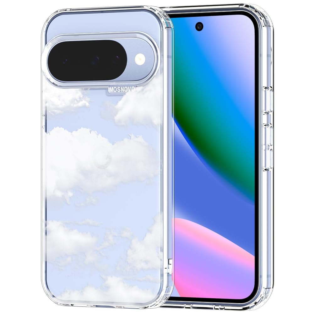MOSNOVO Case for Google Pixel 9 & Pixel 9 Pro, [Buffertech 6.6ft Military-Grade Drop Protection] [Anti Peel Off Tech] Clear TPU Bumper Phone Case Cover Design - Eucalyptus — view 88
