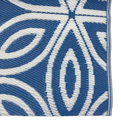 ICustomRug Outdoor Rug Mat- Floral Blue 5'X8' Reversible Picnic and Beach Area Rug, Perfect for Patio, Camping, Sunroom, and Any Outdoor Space — view 6