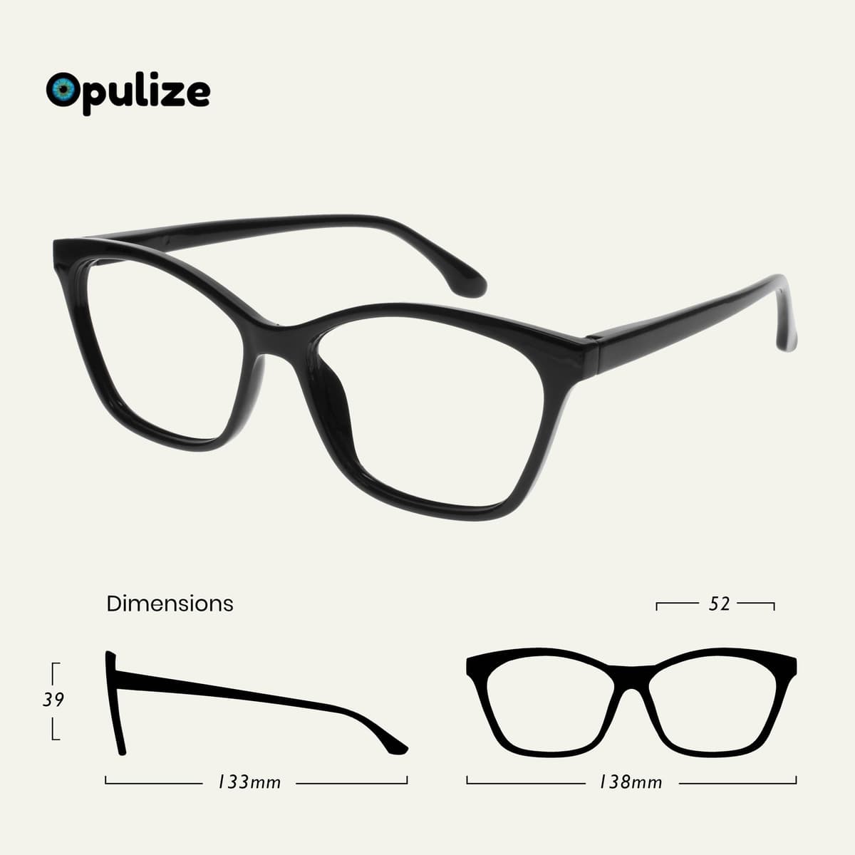 OPULIZE KAT Gafas de Lectura - Pack de 4 - Montura Ojo de Gato - Negro, Marrón, Gris, Topo - Hombres y Mujeres - Bisagras de Muelle - RRRR59-127U - +1.00 — view 2