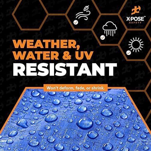 Better Blue Poly Tarp 6' x 8' (2-Pack) - Multipurpose Protective Cover - Lightweight, Durable, Waterproof, Weather Proof - 5 Mil Thick Polyethylene - by Xpose Safety — view 4